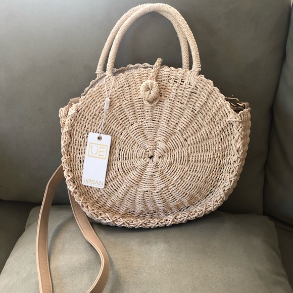 Urban Expressions Round Straw Tote - Picture 1 of 7